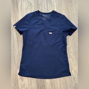 Figs Navy Scrub Top